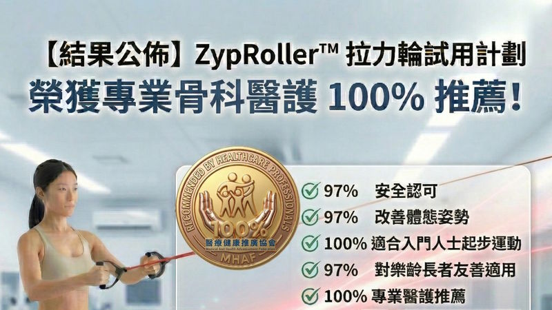 ZypRoller拉力輪 醫護實測結果公布