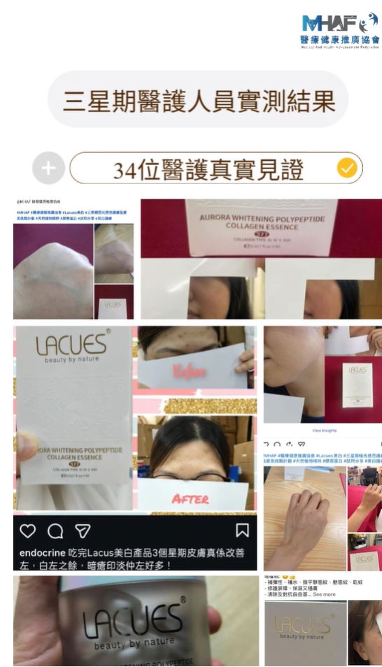 97.9%醫護推薦：LACUES 極光膠原多勝肽美白丸｜專業認證 • 傲視同群 - testimonial