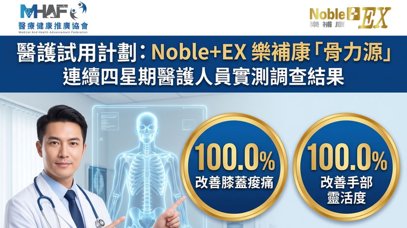 96.4%醫護推薦:Noble+EX 樂補康「骨力源」|專業認證•傲視同群
